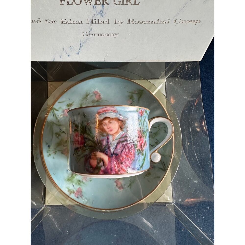 Hibel Rosenthal Germany Flower Girl Cup and Saucer Set Ed 1800 Collectible